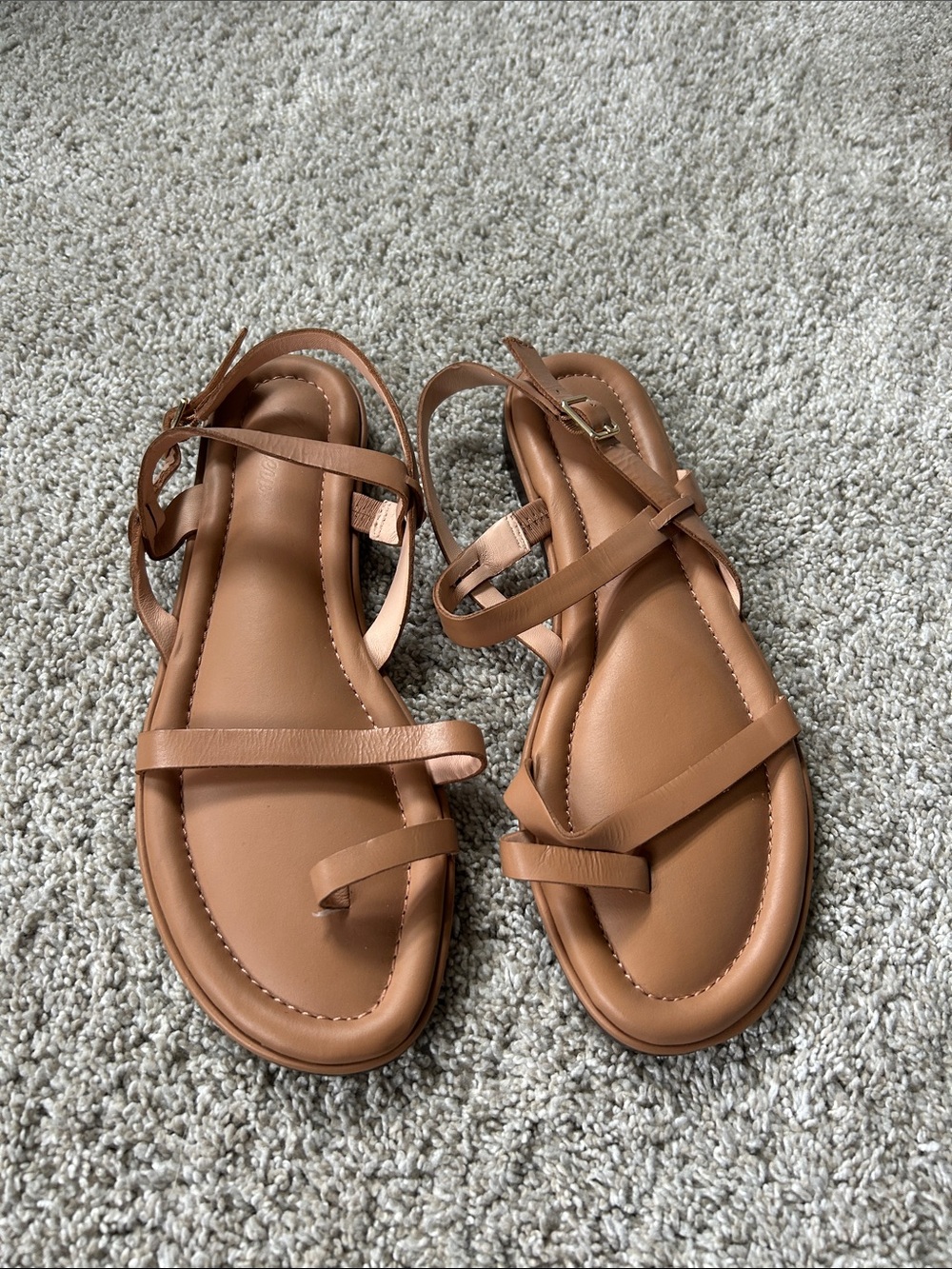 Boden Tan Leather Strappy Sandals